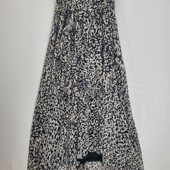Leslie Fay Flowy Midi Dress Womens Sz 12 Sleeveless Key Hole Animal Print - Picture 3 of 13